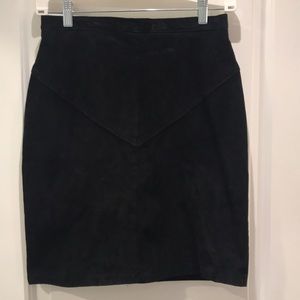 Vintage Black Suede Skirt
